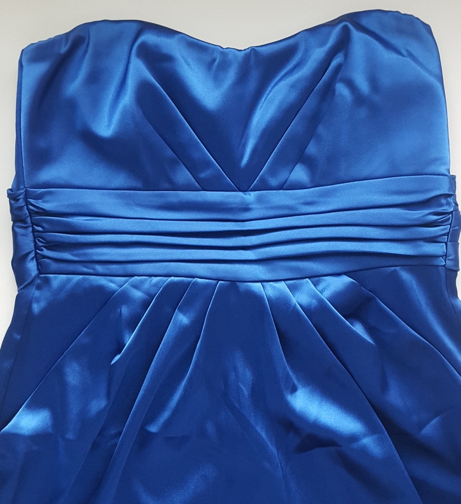 Royal blue strapless size 9 shiny mini dress y2k